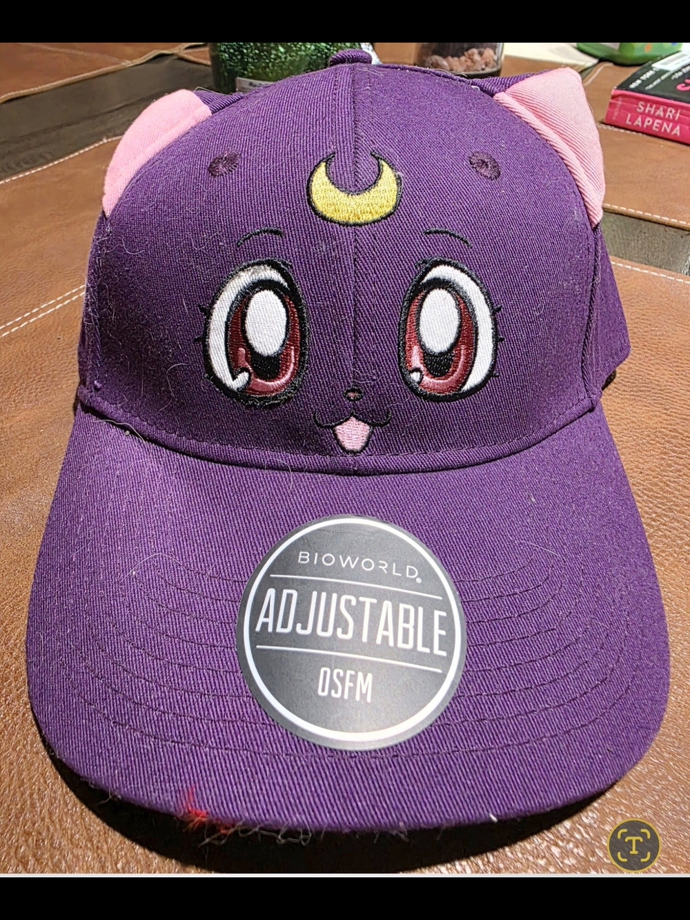 Bioworld Purple Cat Face Baseball Cap with Pink Ear Accents Sailor Moon Crystal